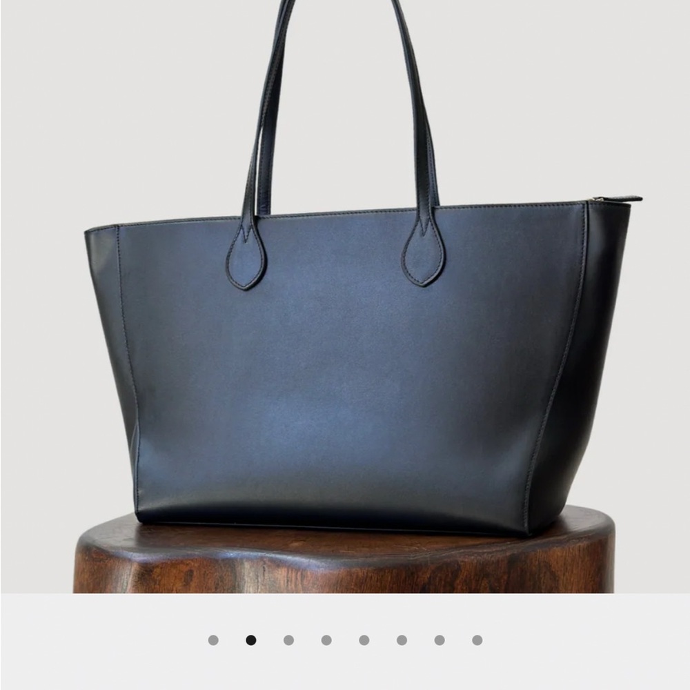 Shush Brand Sleek Black Leather Tote Bag